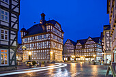 Rathaus bei Nacht, Melsungen, Hessen, Deutschland