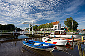 Boats in harbor, Tonning, Schleswig-Holstein, Germany