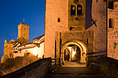 The illuminated Wartburg Castle at night, Eisenach, Thuringia, Germany, Europe