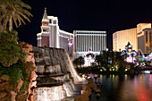 Nachtaufnahme vom Venetian Resort Hotel and Casino in Las Vegas, Nevada, Vereinigte Staaten von Amerika