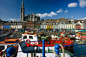 Town centre and harbour in Cobh, County Cork, Ireland, Europe