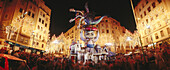 Falla in Sueca street. Literato Azorín. Valencia. Spain.