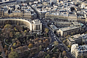 View from the Eiffel tower, Passy, Palais Chaillot, Trocadéro. Paris. France