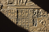 Egyptian hieroglyphs on temple wall, Karnak. Egypt