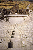 General view of the Roman Theatres stage in Jerash. Jordan