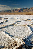 Salt flats, Snow capped mountains, Death Valley National Park, California, USA