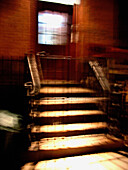 Blurred doorway in the East Village, New York City. Spooky and other wordly feeling. USA