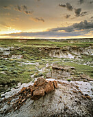 Sunset and Sweeping Clouds, Dinosaur Provincial Provincial Park, Alberta, Canada