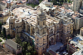 Aerial view, Aerial views, Andalucia, Andalusia, Architecture, Bell tower, Bell towers, Building, Buildings, Church, Churches, Cities, City, Color, Colour, Daytime, Europe, Exterior, House, Houses, Malaga, Outdoor, Outdoors, Outside, Overview, Overviews, 