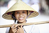 Vietnamese fruit seller. Hanoi, Vietnam