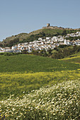 White village in spring. Jimena. Cadiz province. Spain.