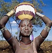 Woman. Mursi tribe. Ethiopia.