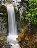 Christine Falls tumbles over a cliff in Mt. Rainier National Park, Washington, USA