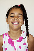 10-year-old biracial girl smiling