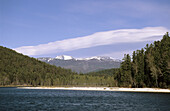 View of Baikal lake with Sayan mountain range, Siberia, Russia