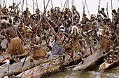 Traditional canoe celebration at Agats village, Western Papuasia, Former Irian-Jaya, Indonesia