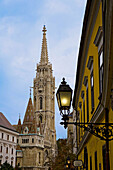 Matthias Church (13th-15th century) and street lamp. Budapest. Hungary