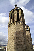 Bell tower of cathedral, Barcelona. Catalonia, Spain