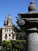 Neoclassical Palacio de Anaya (built in the 18th century) -seat of the Faculty of Philosophy- and La Clerecía towers in background, Salamanca. Castilla-León, Spain