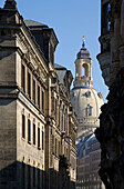 Dome of the Frauenkirche viewed from Augustusstrasse. Dresden, Saxony, Germany