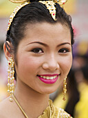 Smiling beauty at the Phi Ta Khon fertility festival, Thailand