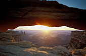 USA, UTAH, Mesa Arch, sunrise over the canyon lands National Park