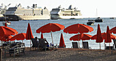 Taken on the Dutch side of Saint Martin in the winter of 2006. This was one of the busiest days for Cruise liners to dock.