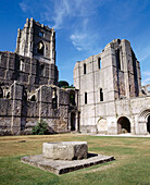 Ruins of Fountains Abbey, Cistercian monastery founded in the 12th century, near Ripon. North Yorkshire. England, UK