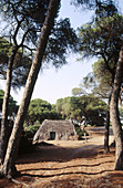 Chozos (typical dwellings) at La Plancha village. Doñana National Park. Huelva province. Spain