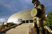 Domus (House of Mankind) by Arata Isozaki and sculpture of Fernando Botero, A Coruña. Galicia, Spain