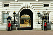 Guards at Buckingham Palace. London. England