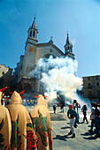 Correfoc or little devils during the Festa Major (local festival). Vilafranca del Penedés. Barcelona province. Catalonia. Spain.