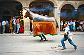 Bou (bull) at local festivities. Solsona, Solsonés, Lleida province, Catalonia, Spain