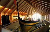 Ship at Viking Museum Haithabu, Schleswig Holstein, Germany, Europe