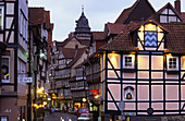 Altstadt mit Fachwerkhäusern am Abend, Hann. Münden, Niedersachsen, Deutschland