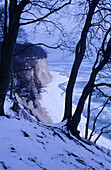 Kreidefelsen im Winter, Nationalpark Jasmund, Insel Rügen, Mecklenburg-Vorpommern, Deutschland