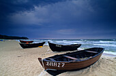 Europe, Germany, Mecklenburg-Western Pomerania, isle of Rügen, Baabe Seaside Resort, rowing boats on the beach