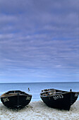Europe, Germany, Mecklenburg-Western Pomerania, isle of Rügen, Baabe Seaside Resort, rowing boats on the beach