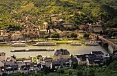 View over Cochem with river Moselle, Cochem, Rhineland-Palatinate, Germany