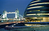 Tower Bridge and City hall. London. England. UK.