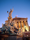 Parliament and Athena statue. Vienna. Austria