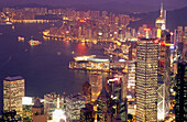 Central district skyline, harbour panorama. Hong Kong, China