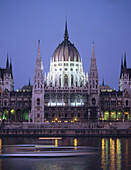 Parliament in front of Danube river. Budapest. Hungary