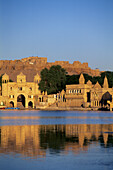 General view, Gadi Sagar Tank. Jaisalmer. Rajasthan. India.