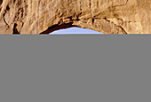 Turret Arch viewed trough North Window. Arches National Park. Utah. USA