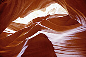 Antelope Canyon, corkscrew slot canyon carved by rain and wind. Arizona. USA