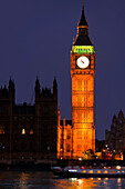 Big Ben and the Houses of Parliament at night, London, England, Britain, United Kingdom