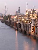 Blick über eine Raffinerie zur Innenstadt, Hansestadt Hamburg, Deutschland
