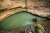A water well in the desert. Akakus mountain. Fezzan region. Sahara desert. Libia.