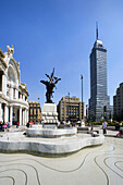 Mexico City. Bellas Artes palace and latinoamericana tower. Mexico.
